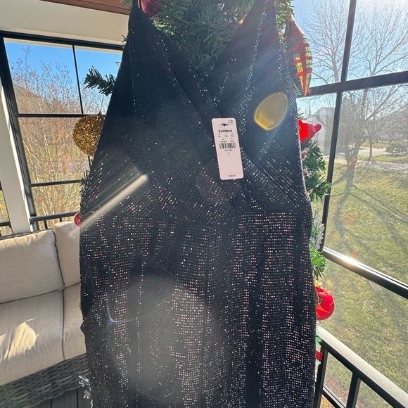 Express Black Sparkly Jumpsuit - Picture 3 of 6